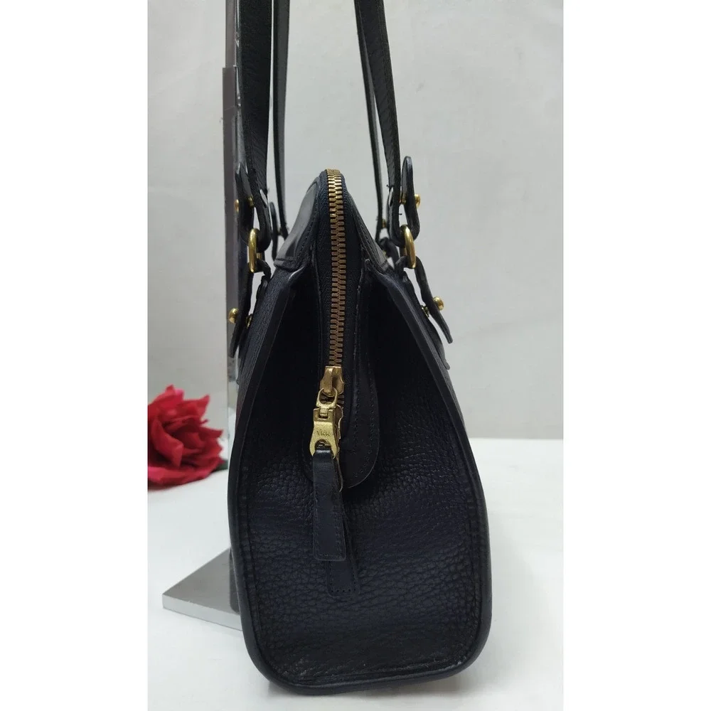 Dooney & Bourke Black Leather Double Handles Shoulder Bag - VTG Made in USA
